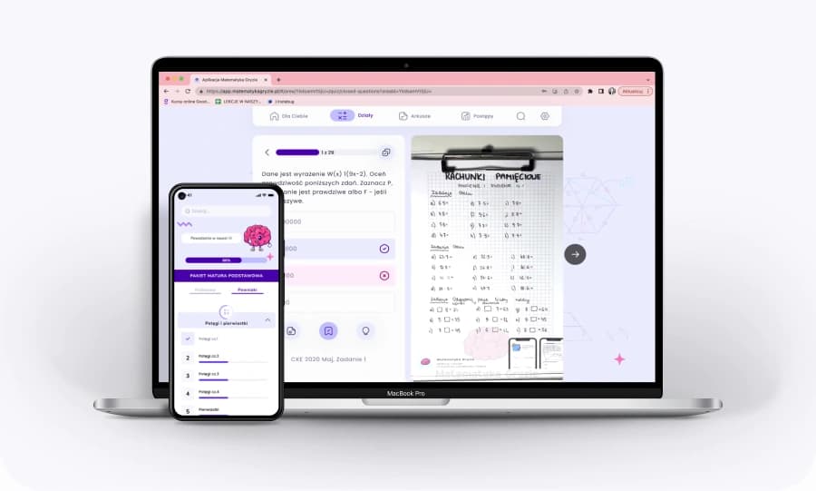 Aplikacja na laptopie i telefonie