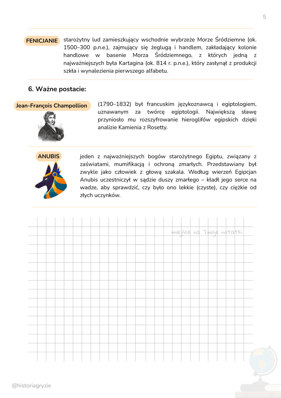 Notatka „Historia pisma: od piktogramów do alfabetu” – strona 5