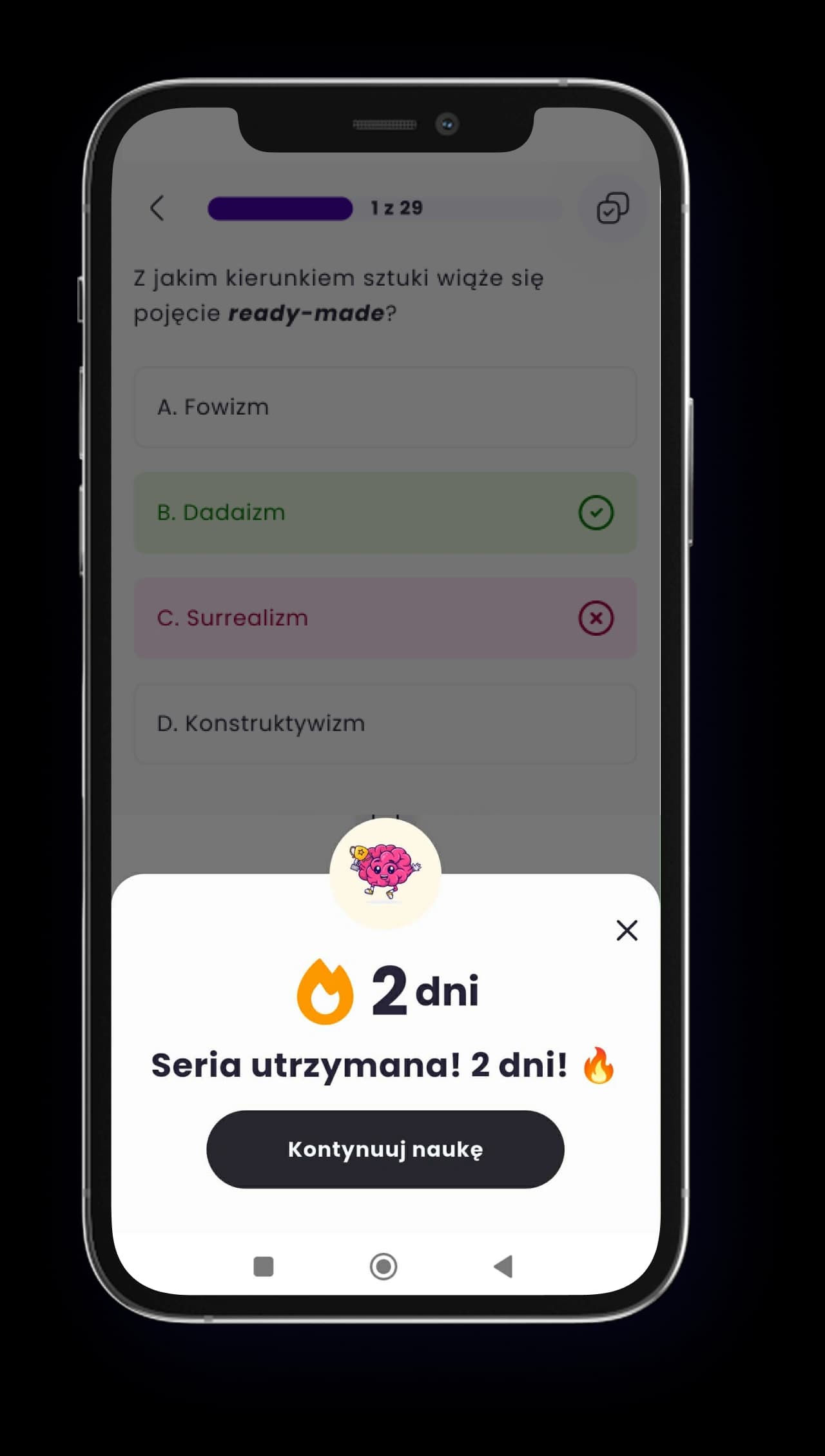 Ekran serii nauki – budowanie nawyku