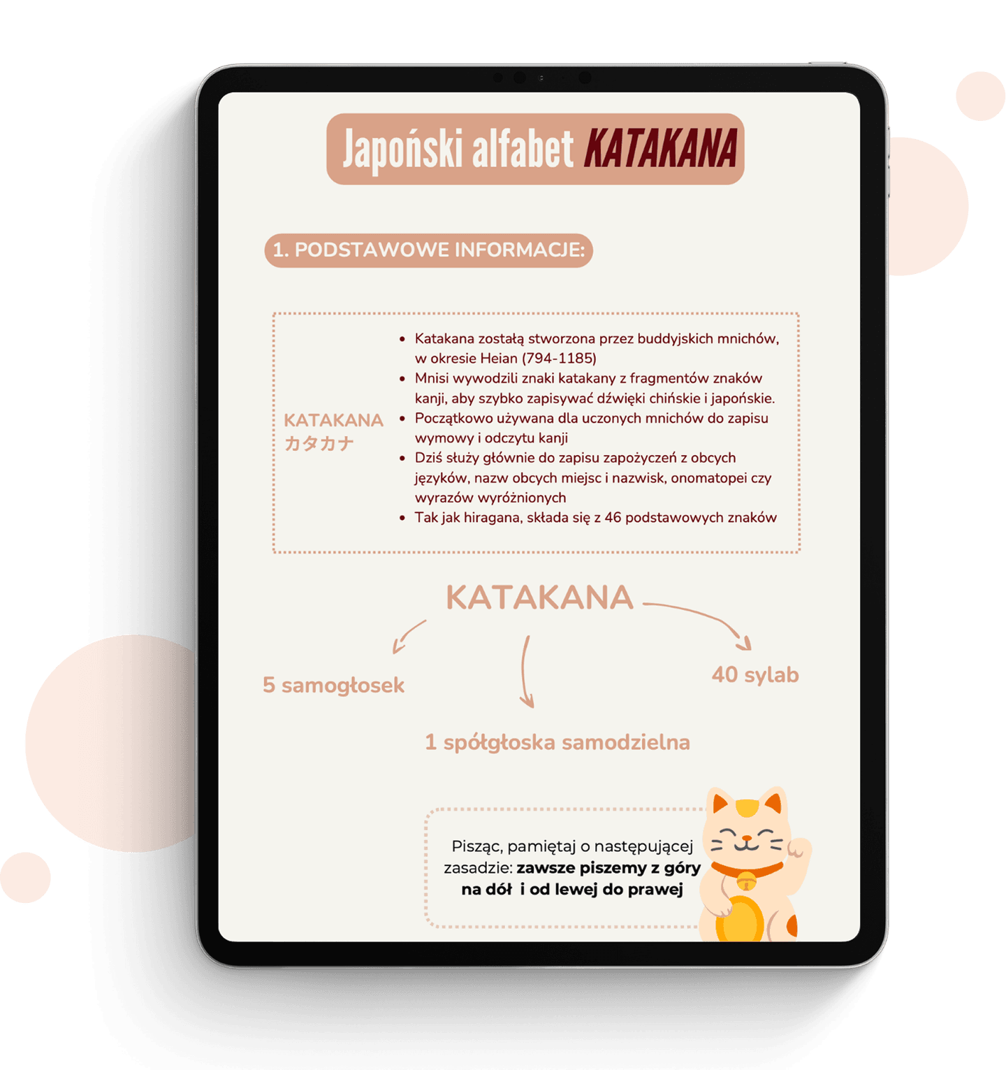 Bezpłatne notatki – japoński alfabet katakana