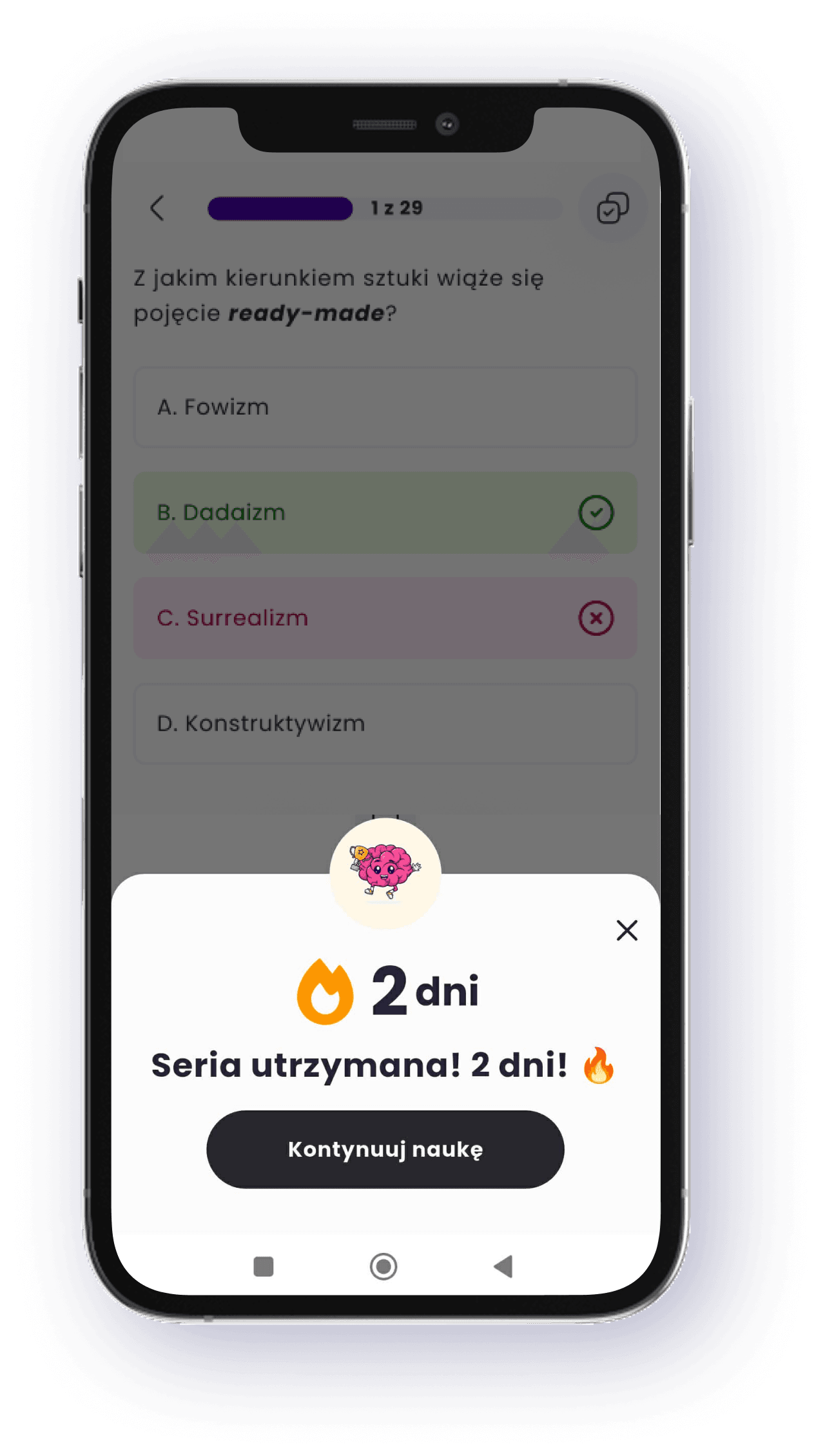 Ekran serii nauki – budowanie nawyku