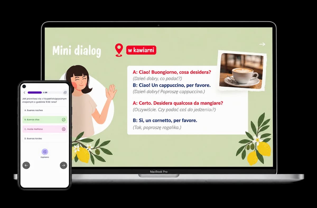 Aplikacja na laptopie i telefonie