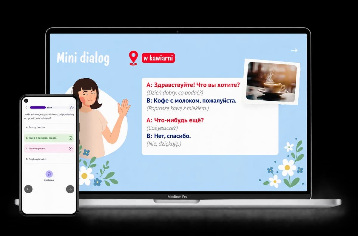 Aplikacja na laptopie i telefonie