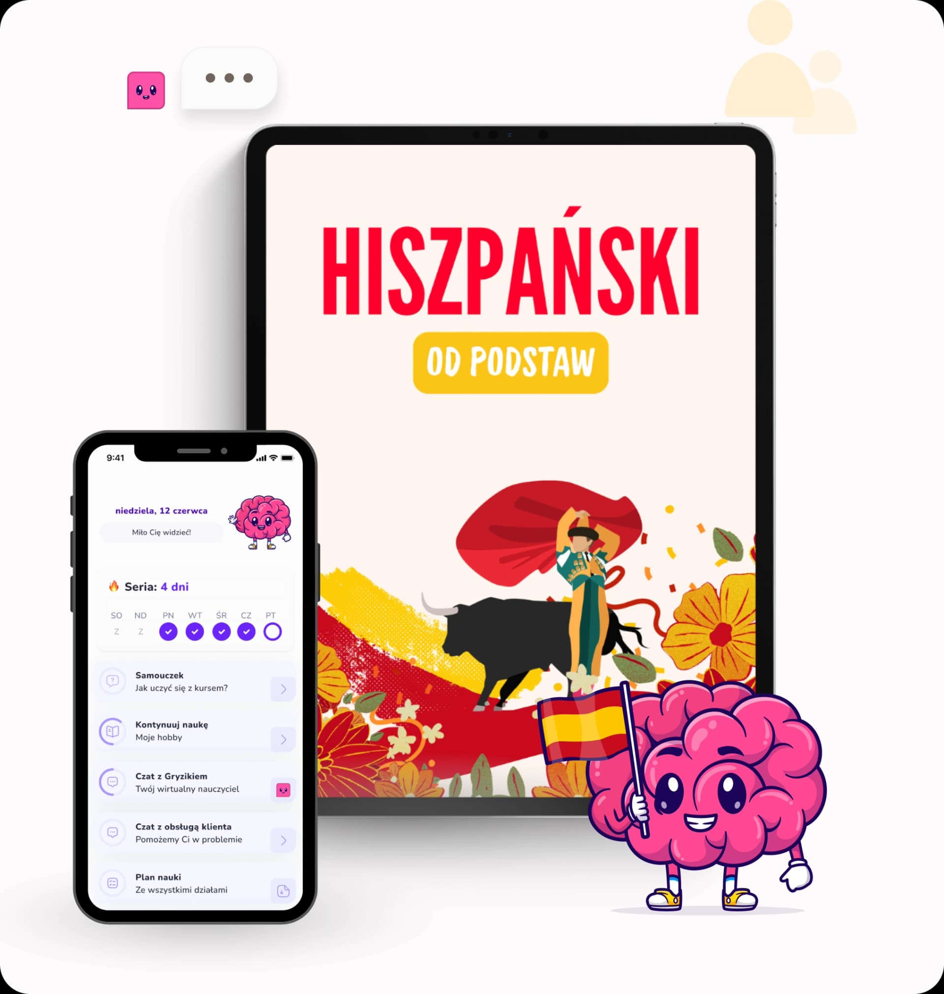 Kurs języka hiszpańskiego w aplikacji Nauka Gryzie