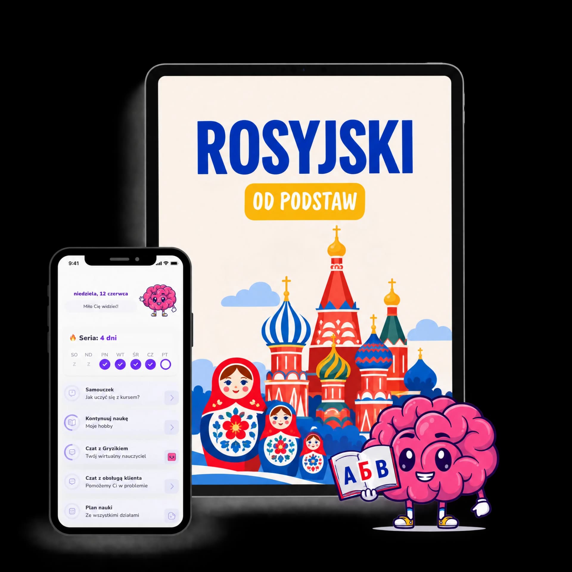 Kurs języka rosyjskiego w aplikacji Nauka Gryzie